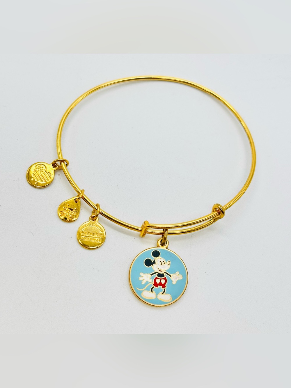 Alex and Ani Disney Parks Mickey Mouse Gold Tone Bracelet Bangle Charm
